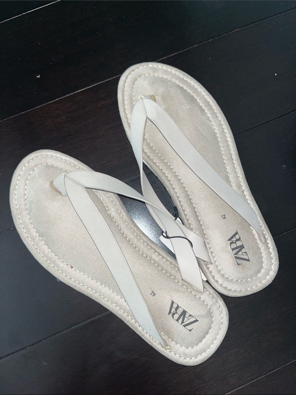 ZARA Suede Thong Sandals (42) NWT